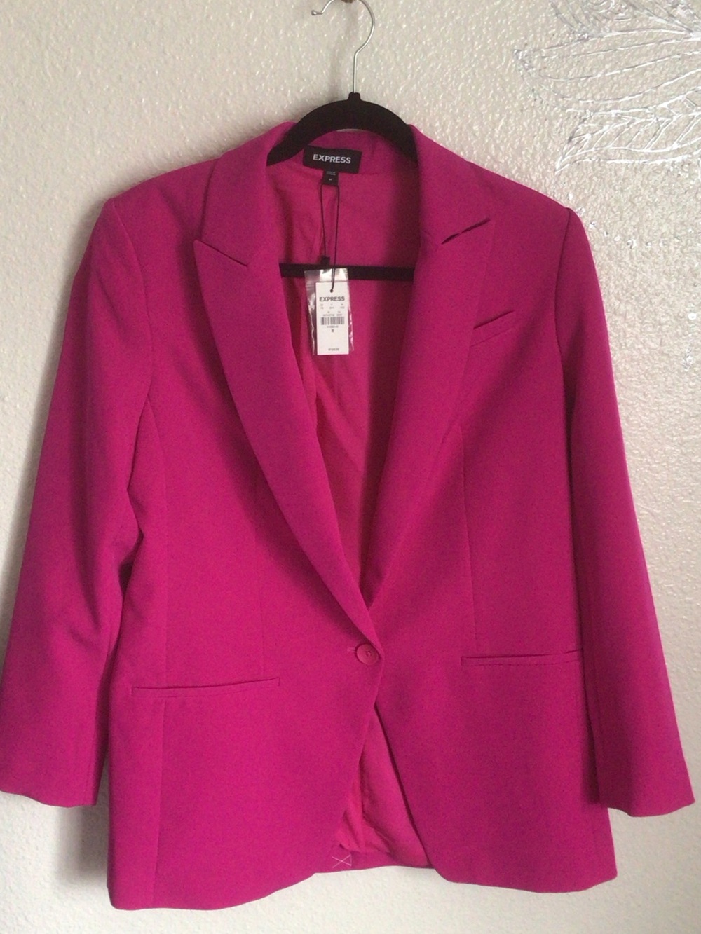 Express Women's Hot Pink Single-Button Blazer